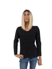 Infinity strickpullover Pullover Pulli strick schwarz Silber Glitzer Größe m