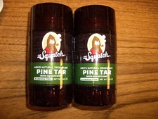 2- Dr. Squatch Pine Tar Men's Natural Deodorant Aluminum Free 2.65 oz each
