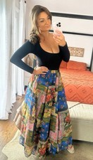 NWT Patchwork Chiffon Boho Floral Maxi Skirt Size L/XL Cato