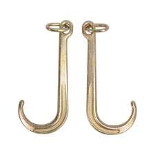 2PCS 15" J Hook Grade G70 Tow Axle Strap Wrecker Roll Back Clevis 5400 WLL