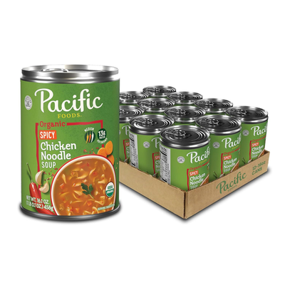 #ad #ad Pacific Foods Organic Spicy Chicken Noodle Soup 16.1 Oz Can 12 Pack $32.70