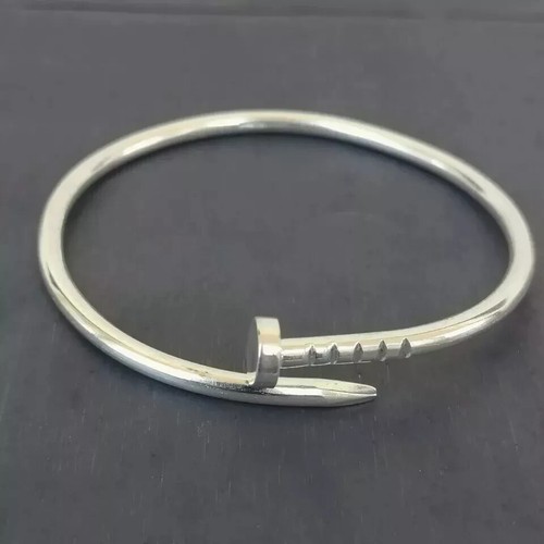 Solid 925 Sterling Silver Bangle Handmade Men's And Women's Valentine's Day gift - 第 1/15 張圖片