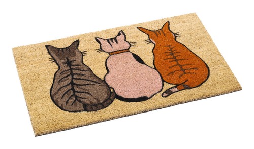 Printed Natural Coir Doormat Cat or Dog Design Entrance Scraper Mat 29.5 x 18" - Picture 8 of 13