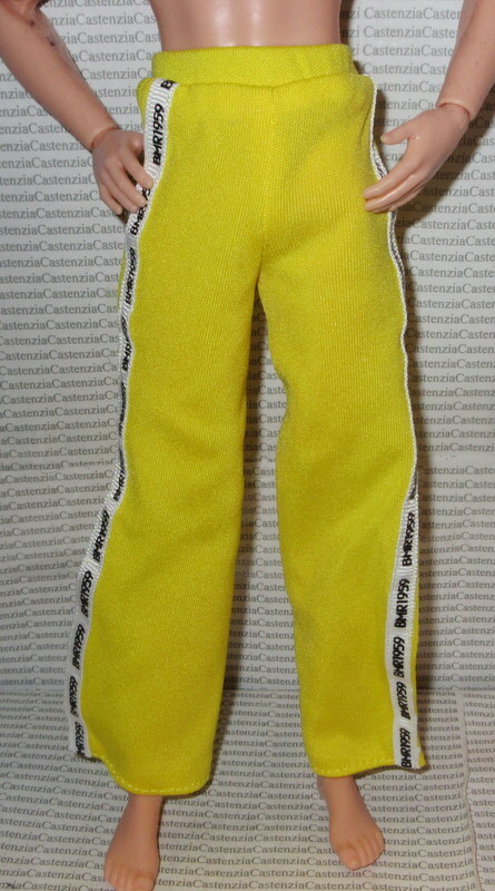 BOTTOM KEN BMR1959 YELLOW HIGH SLIT SPORTY TRACK PANTS MADE TO