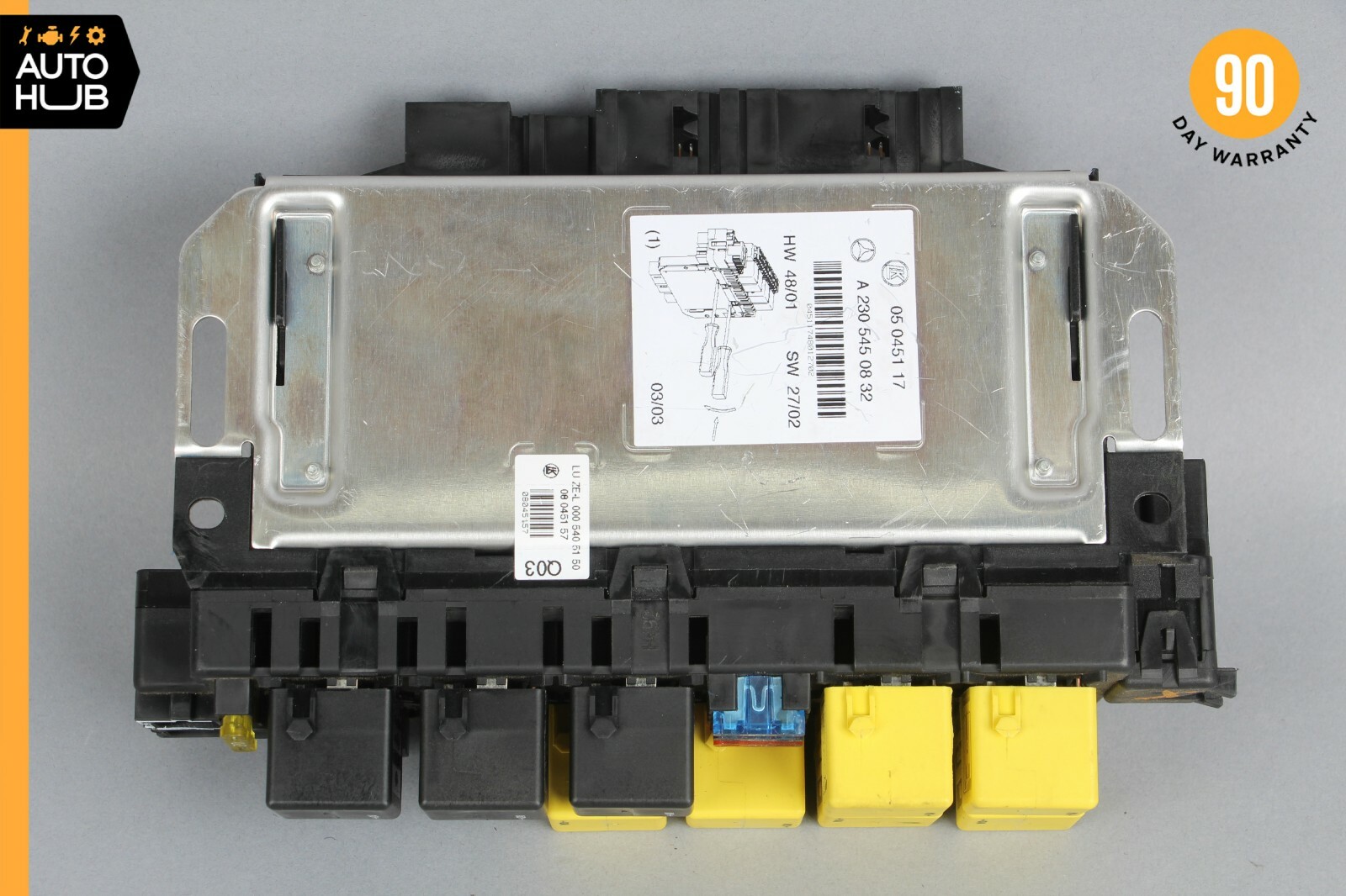 03-12 Mercedes R230 SL500 SL550 SLR Front Left SAM Fuse Box Control Module 82k