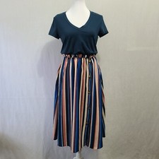 Bailey Blue Dress Women's Size Small Stripe Button Skirt