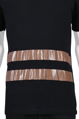 VINTAGE HELMUT LANG BLACK T SHIRT WITH BROWN STRIPES 1996 | eBay 