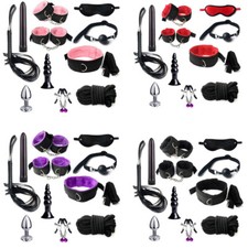11PCS Adults Bandage SM Sex Toys Handcuffs Strap Whip Rope Kit For Couples Fun