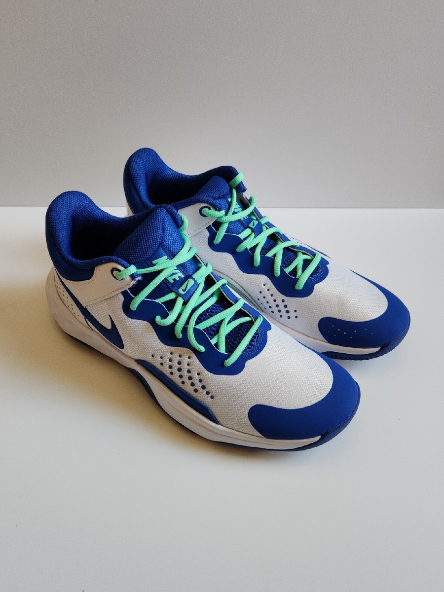 NIKE FLY BY MID Basketball Shoes Mens 11 White Blue Sneakers DD9311-102  NEW