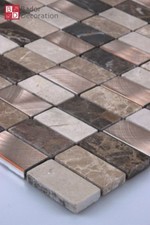 Carrelage Mosaïque Marbré Aluminium Braun Beige Bronze 30x30 CM