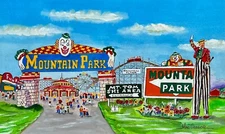 MOUNTAIN PARK ART PRINT Holyoke MA Amusement Roller Coaster Mt Tom Clown Gift to
