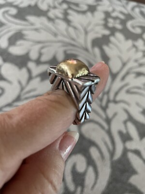 Dian Dianne Malouf Beautiful Ring Size 8 Free ship 14k Gold & Sterling Silver