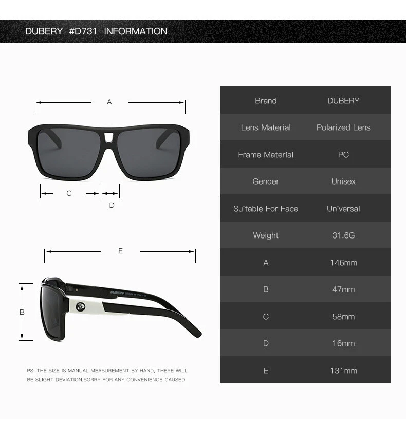 DUBERY Polarized Optical Sunglasses Driving outdoors glasses Men-Women D008 - Image 3 of 4