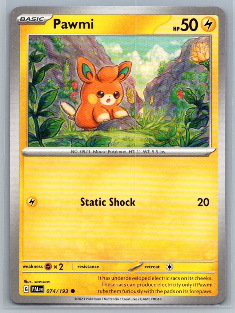 Pawmi 74/193 Paldea Evolved Common Pokémon TCG 2023