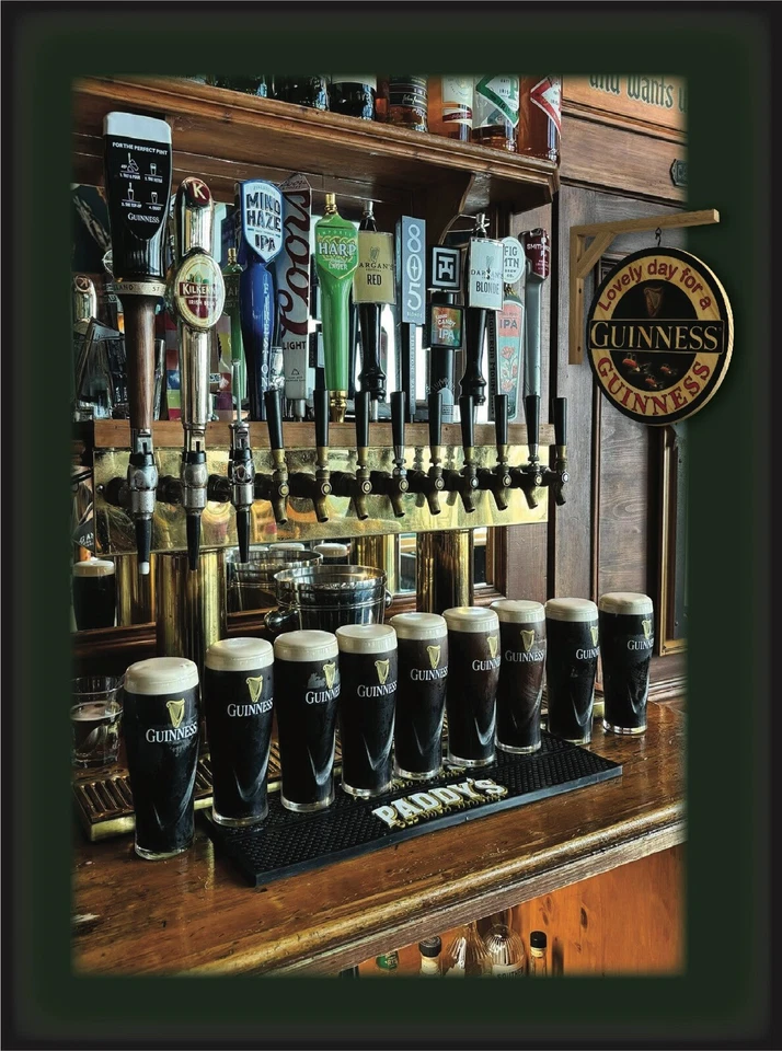 "Letrero de pub de madera Guinness de 12"" de diámetro incluye soporte colgante" Foto 3 de 3