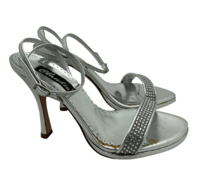 Francesco Sacco Leather Shoes Silver Crystal Size 36 $490 Italy (757)