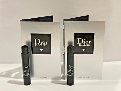 Dior Homme Eau De Toilette EDT Men Spray Vials 1ml/0.03fl oz Each NEW Lot of 2
