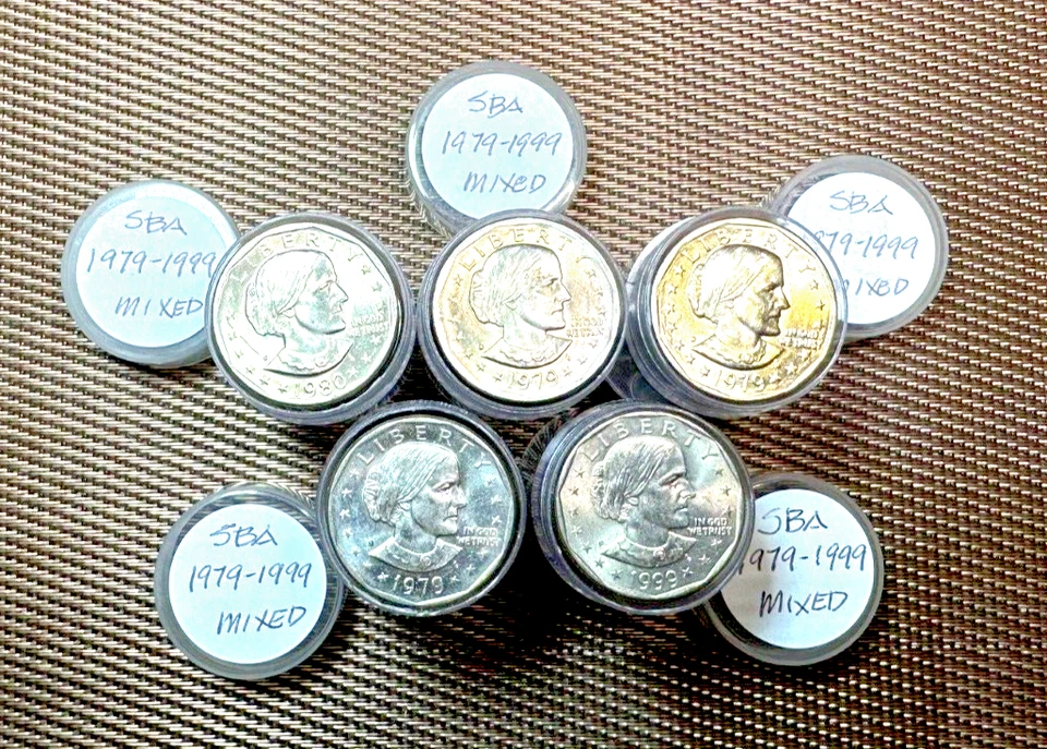 Rollo Mixto de 100 Monedas - 1979-1999 - Susan B Anthony - Garantizado Años 80 y 1999 Foto 2 de 3
