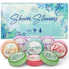 8pk Aromatherapy Shower Steamers – Essential Oil Bombs for Stress Relief & Gifts