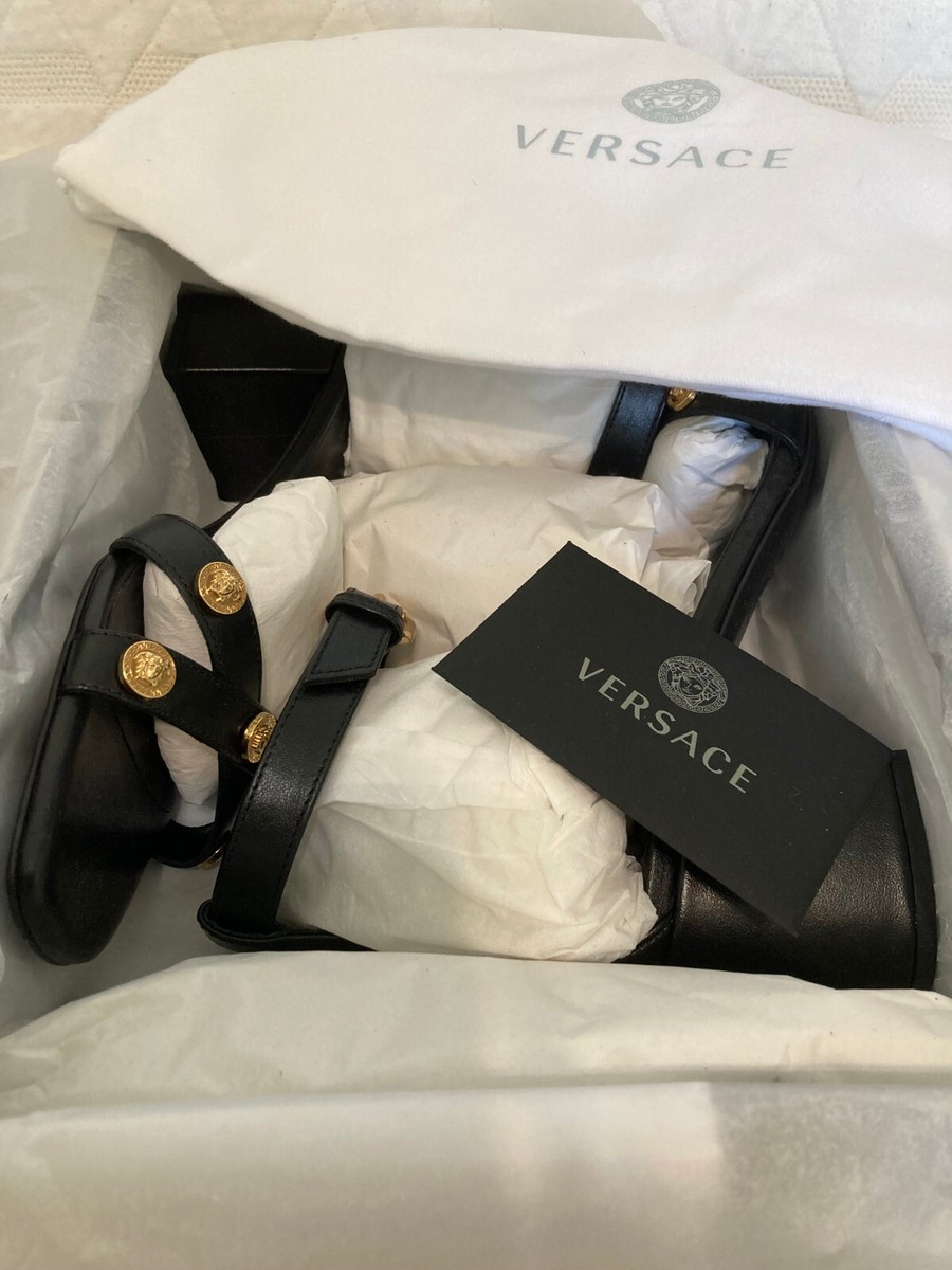 VERSACE 黒 アエビタス ハイヒール パンプス サテン 美品 正規品 90_E75VA3S03-