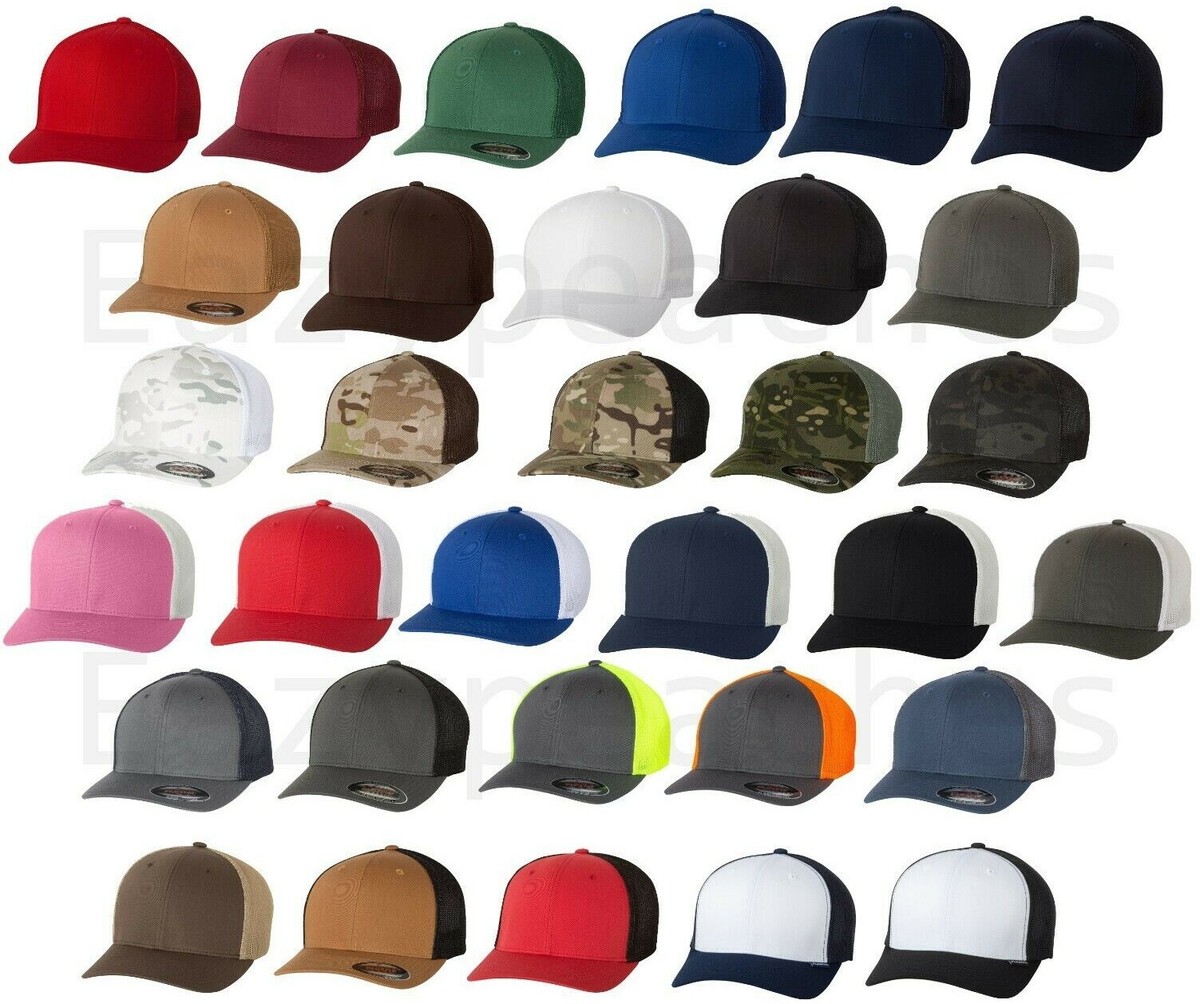 FLEXFIT 6511T - FITTED TRUCKER CAP, MESH BACK, BASEBALL HAT  display picture 1