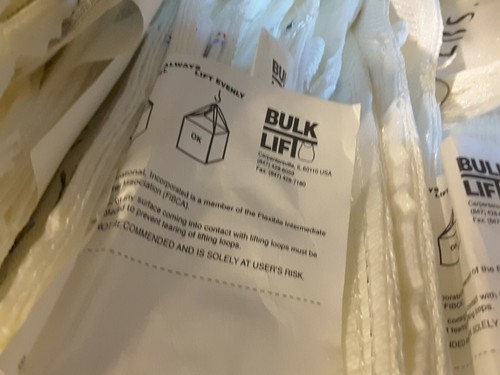 16 pezzi SACCHETTO DI SABBIA 500 LIBBRE BULK LIFT FIBCS WLL BAG TOTE poli resistente NUOVO $99 - Foto 6 di 6