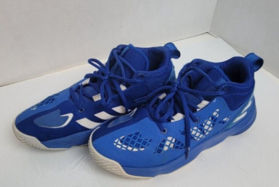 Adidas Size 7.5 Mad Bounce Blue and White Basketball Shoes LVL 029002