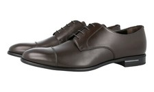AUTH PRADA DERBY BUSINESS SHOES 2EC122 BROWN LEATHER US 11 EU 44 44,5
