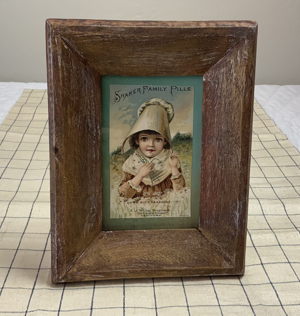 Vintage Victorian Trade Card Framed Young Girl with Hat Shaker Family Antique Collectible
