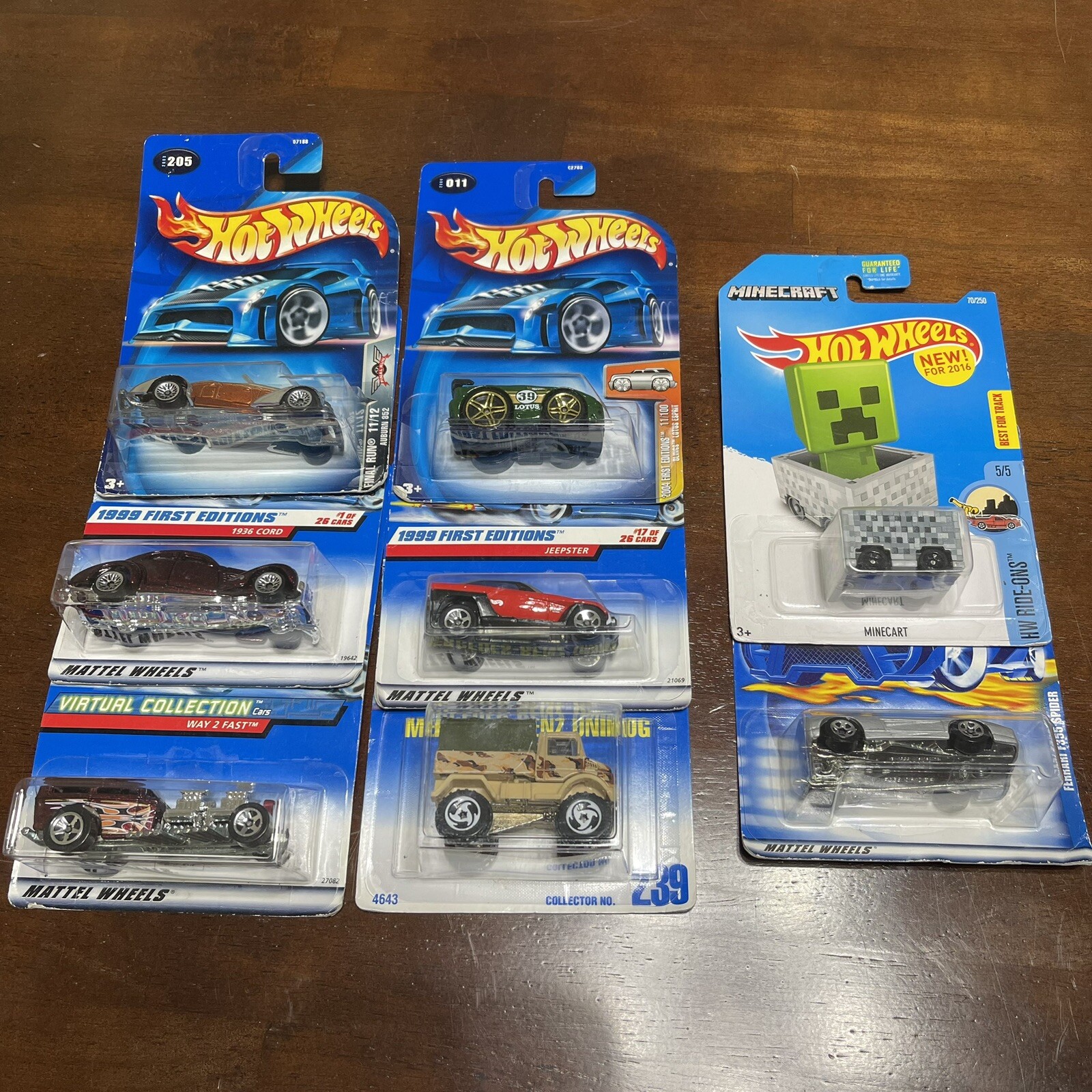 Hot Wheels Various Series Lot of 8 Minecraft 1999 First Editions And Others