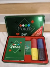 Vintage Poker Set Chips Card Book Learn To Play Poker And Win Texas Holdem Omaha