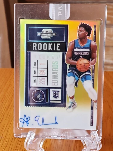 2020-21 Contenders Optic Anthony Edwards RC #137 Gold Auto Panini White Box 1/1