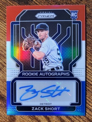 2022 Panini Prizm Red/White/Blue Prizm SP #9/50 #RA-ZS Zack Short Autograph. 