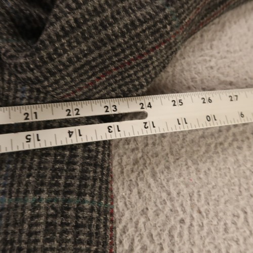 VTG Tweed Jacket L Gray Prince of Wales Check 100% Wool Blazer USA 1/4 Lined 44R - Picture 14 of 18