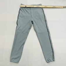 AIS Minor League Baseball Pants Men's Size 35x29 Solid Gray Zip Snap Button