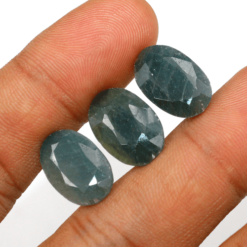 3 piezas piedras preciosas de corte facetado ovalado de zafiro azul natural de Madagascar de 15,4 mm-15,7 mm - Imagen 5 de 13