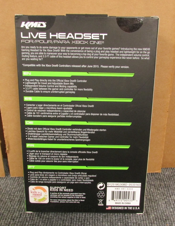 KMD Wired Live Headset for Xbox One Brand New / Fast Shipping - Image 2 of 2