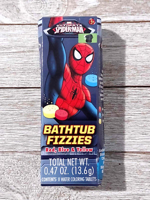 Ultimate Spider-Man Bathtub Fizzies Includes 8 Water Coloring Tablets~3+