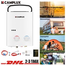 CAMPLUX 5L Warmwasserbereiter LPG Propan Durchlauferhitzer Tankloser & Duschset