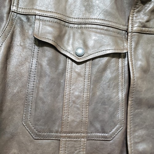 Banana Republic Jacket Mens XL Brown Leather Biker Military Bomber Lined 512431 - Picture 7 of 21