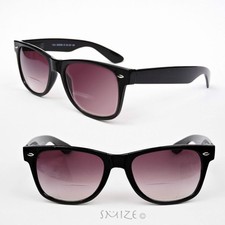 Bifocal Sun Readers Black Classic Frame Geek Retro Style Reading Sunglasses