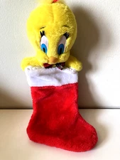 Warner Brothers Tweety Bird Vtg 1997 Plush 16" Christmas Stocking