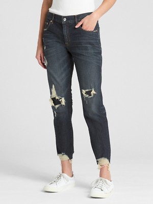 GAP Women's Boyfriend Jeans - Relaxed Fit Stretch Denim - Mid-Rise Ankle Length Casual Jeans