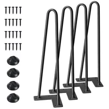 16" Hairpin Furniture Legs, Metal Home DIY Projects for Nightstand, Coffee Table
