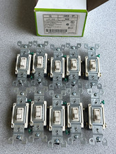 10 New Leviton Light Almond ON/OFF 3-Way Toggle Wall Light Switches 15A 1453-2T