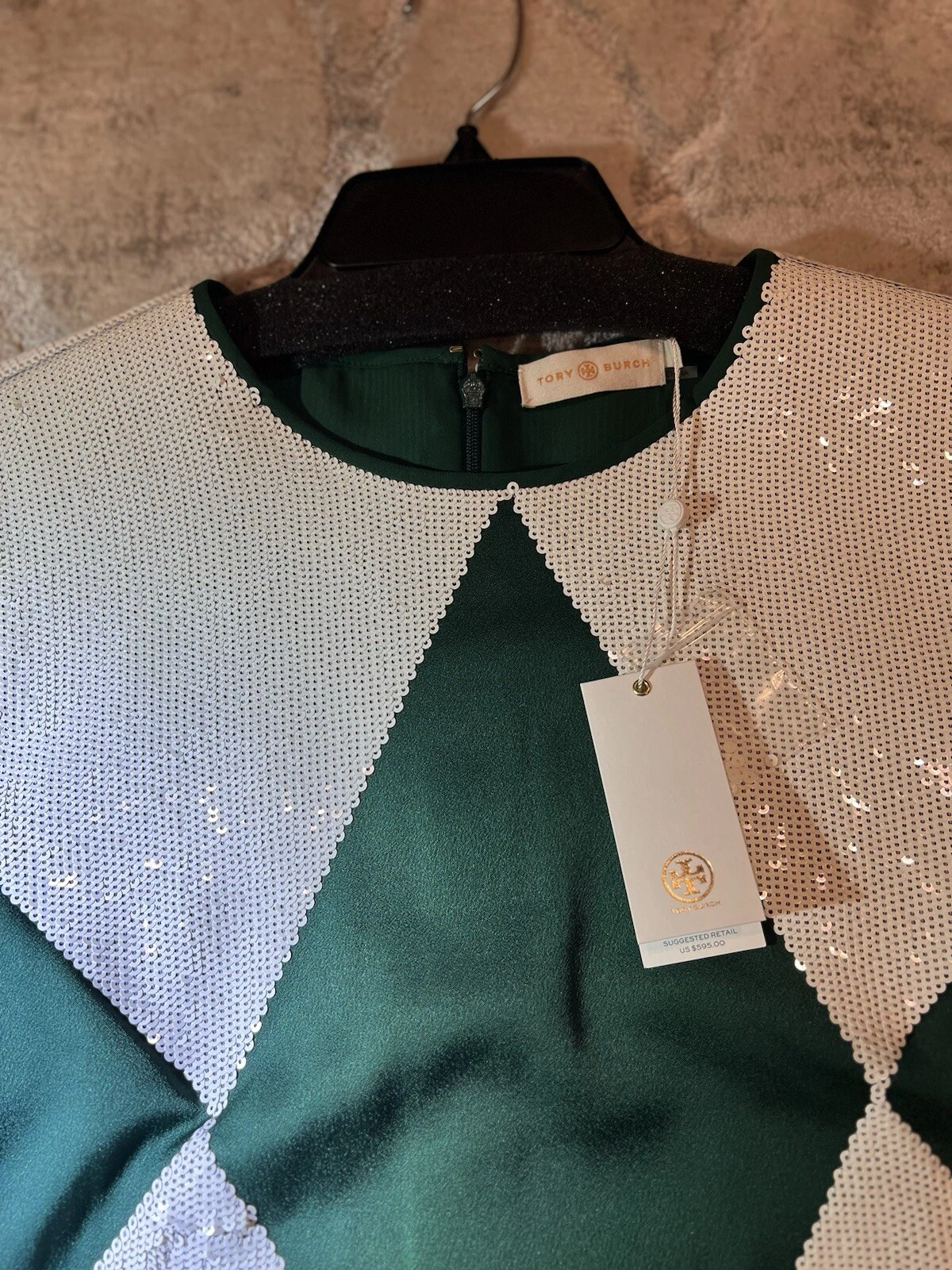 Tory Burch Green And White Tunic Size 10