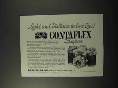 1960 Zeiss Contaflex Super Camera Ad - Light Distance