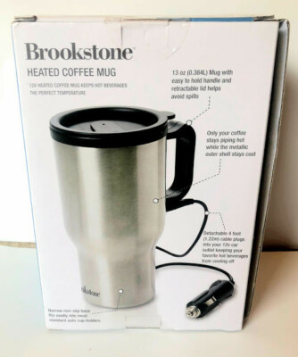 Brookstone Heated Coffee Mug Keeps Beverages the PErfect Temperature