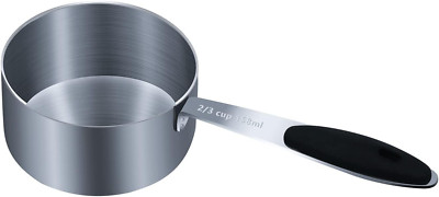 2/3 Cup(10.6 Tbsp | 158 Ml | 158 Cc| 5.4 Oz) Measuring Cup, Stainless Steel Meas