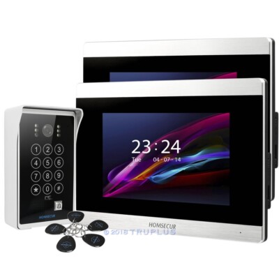 Homsecur Video Eingangstürklingel 2x7'''' Touchscreen IR Kamera Aufnahme Schnappschuss